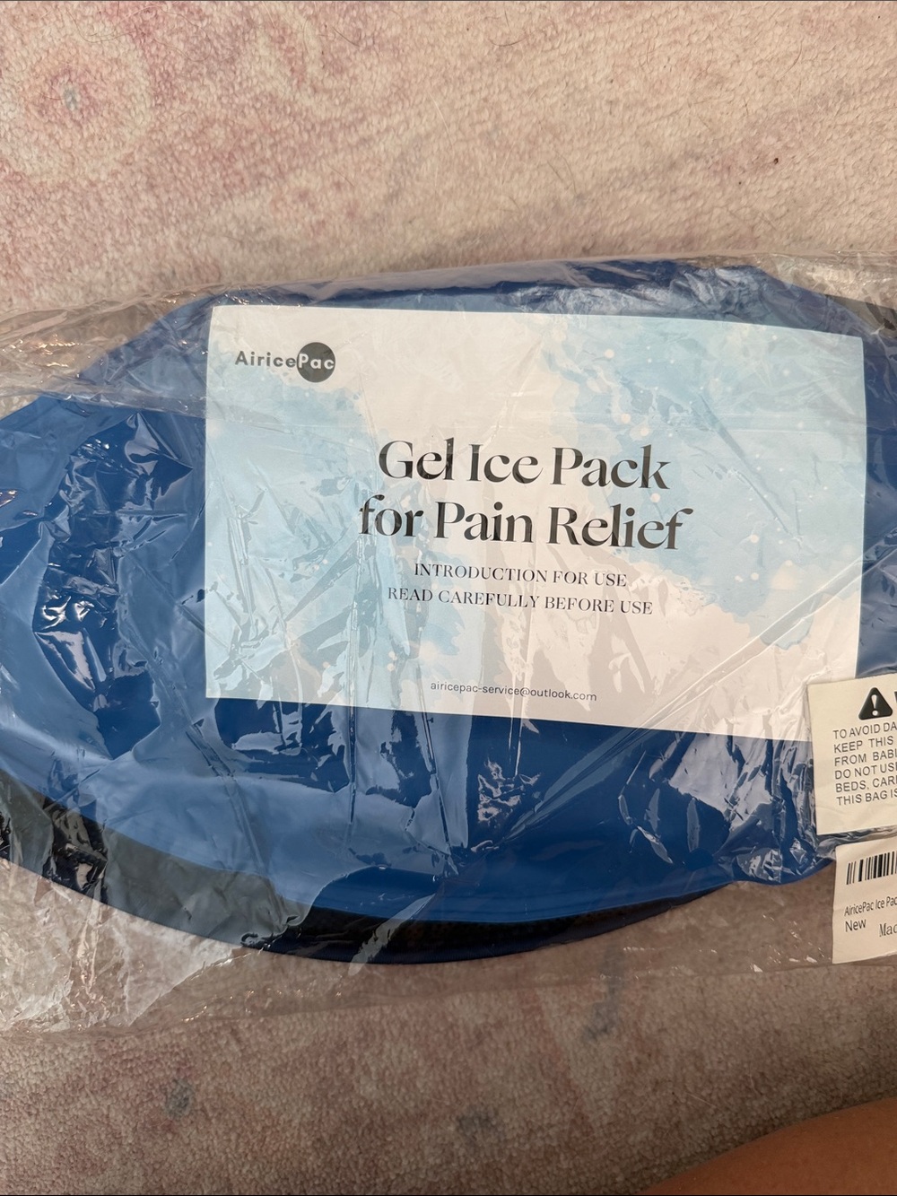 NWT - AiricePac Gel Ice Pack for Back Pain Relief - Blue